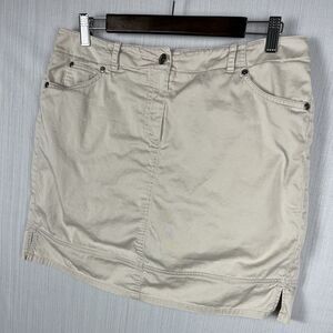 Y2K Bamboo Trader's Skort Women's 10P Khaki Stretch Cotton Classic Modest Mini